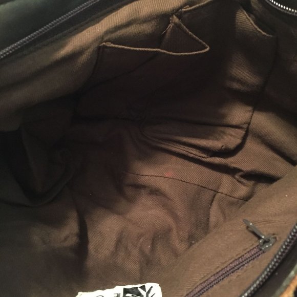 Brown Suede Vintage Purse by EGO Zip Top Shoulder Bag - Picture 6 of 8